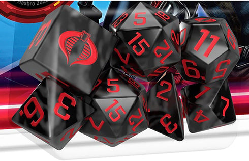 Renegade Game Studios G.I. Joe Roleplaying Game: Cobra Dice Set - 8 Piece (7 Dice, 1 d2 Coin), Renegade, RPG Accessory...