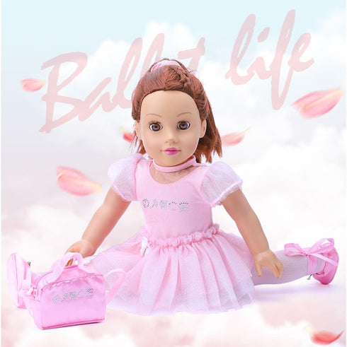 18 Inch Doll Clothes Accessories - Ballet Ballerina Dress Set Fit 18" Doll, Includes Pink Leotard, Tights, Tutu, Slippers, Dance Bag and Hairband...