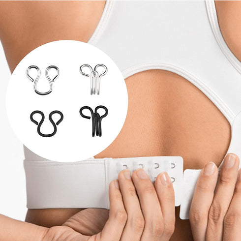 LUTER 100pcs Skirt Hooks, Sew-on Snaps, Hook&Eye Latches, 50 Pairs Sewing Fastener Set of 3 Styles for Skirt, Bra, Trousers, Clothing, DIY Sewing ...