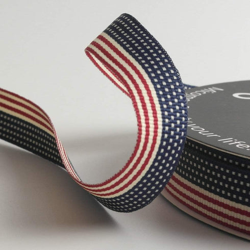 5/8" American Flag Stripes Printed Polyester Grosgrain Ribbons15-Yards Per Spool DIY 4th of July Independance Day Decoration...