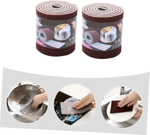 2 Rolls Emery scrub sponge kitchen cleaning brush kitchen sponges non abrasive scrub pad dish brush scrubber sponges replaceable dish sponges Mult...