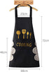 aprons for women with pockets kitchen apron with hand wipe pockets, waterproof for cooking and baking...