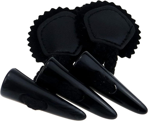 Aswewamt 6 Sets Pu Leather Sew-On Toggles Closure with Resin Horn Button Sewing Accessories for Coat Clothing Jacket, Sweater, Windbreaker...