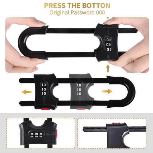 4 Pack U-Shaped Sliding Cabinet Locks Multifunctional Child Safety Lock Adjustable Baby Proof Clips for Home Cabinets Refrigerator Doors Cabinet K...