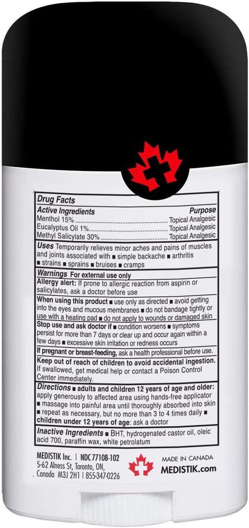 Extra Strength Pain Relief Stick. Long Lasting Topical Pain Reliever for Backache, Muscle & Joint Pain, 58g...