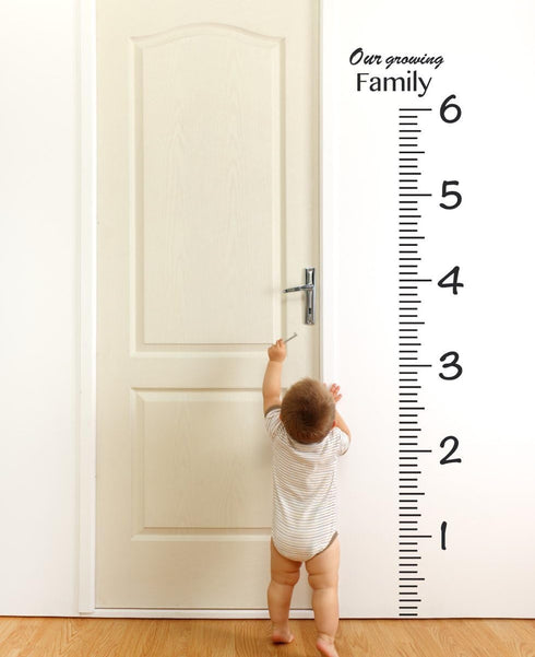 Giant Vinyl Growth Chart Kit | Kids DIY Height Wall Ruler Large Measuring Tape Sticker Number Decal Sticker (Black, 73x23 inches)...