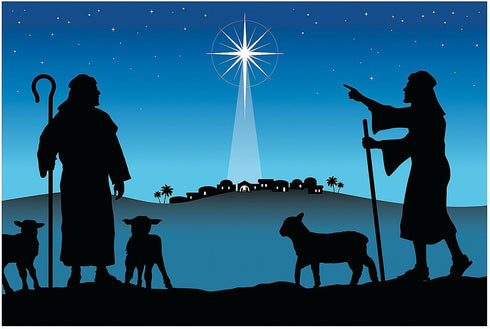 Fun Express - Star Of Bethlehem Backdrop Banner for Christmas - Party Decor - Wall Decor - Preprinted Backdrops - Christmas - 3 Pieces...