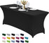 CWK 6FT Waterproof Stretch Spandex Table Cover for Rectangular Tables - Elastic Fitted Tablecloth for Folding Tables,Wrinkle Resistant Table Cloth...