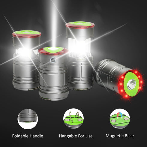 Lichamp 2 Pack LED Camping Lanterns, Battery Powered Lantern Flashlight COB Camp Light for Power Outages, Camping Supplies and Home Hurricane Supp...