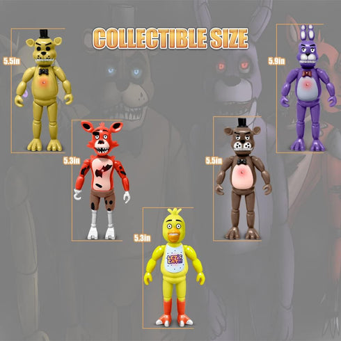 Action Figures Set, 5 Pcs Action Figures Toys, 5.5 Inches Movable Joints Collectible Toys Set with Light for Toys Dolls Gifts Cake Toppers...