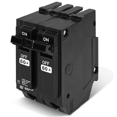 THQL2160 Circuit Breaker, 2Pole,120/240V 60 Amp 10kAIC,Plug-in Mounting Type,includes Current limiting System, Protect Circuit Safety...