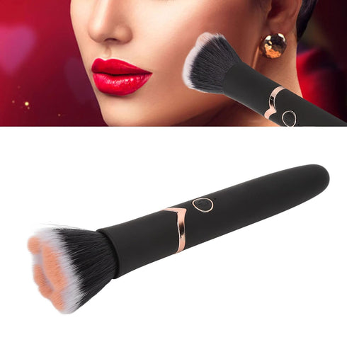 Powered Electric Makeup Brush Loose Powder Brush 10 Gears Vibration Electric Massage Brush for Makeup Blending Contouring Airbrush Finish, Black...