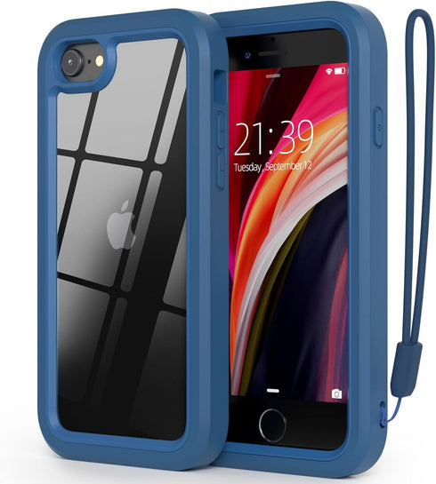 WXR for iphone SE case 2022/2020,iphone 8/7/6S/6 case,Soft Silicone Bumper & Crystal Clear Hard PC Back and Inner,3in1 Heavy Dropproof Case for iP...