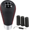 Arenbel Shifter Knobs 5 Speed Car Gear Stick Leather Shifter Lever Handle Fit Most Manual Vehicle, Black Leather...