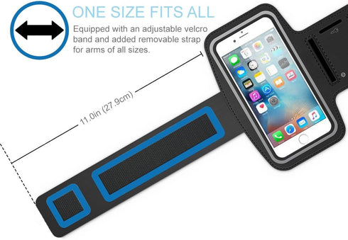 MMOBIEL Arm Phone Holder for Running Compatible with iPhone 15/14/13 Mini/12 Mini/SE 2020/8 / 7/6 and Other Models up to 6.3 inch - Stretchable Ru...