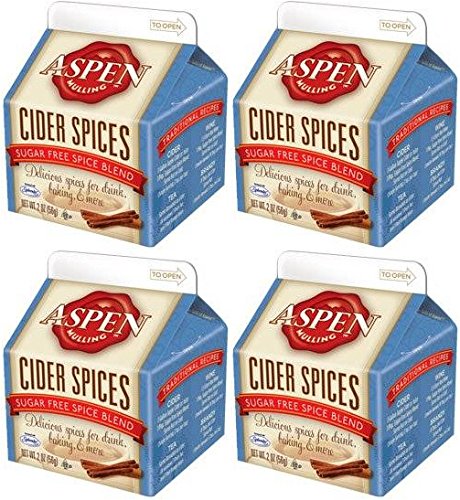 Aspen Mulling Cider Spice 4 Pack Qty of 4, 2 Ounce Cartons (Sugar-Free Spice Blend)...