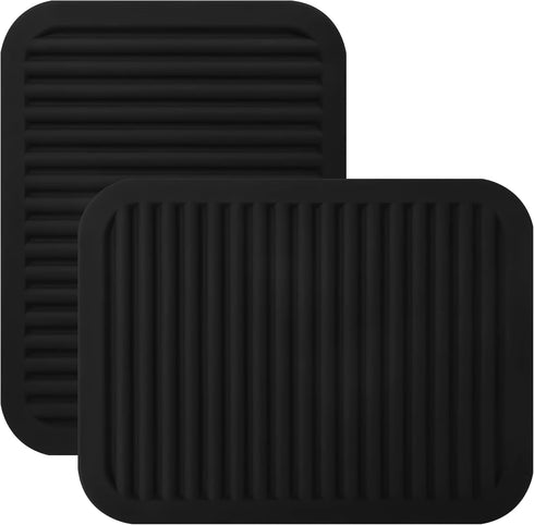 Trivets for Hot Pots and Pans, Large Black Silicone Trivets, Multi-Purpose Silicone Mat for Countertops Heat Resistant, Trivets for Quartz Counter...