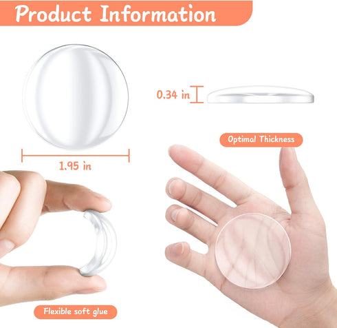 Door Stoppers for Wall 2’’, 6 pcs Door Knob Wall Protector-Soft and Clear, Strong Self-Adhesive, Protect Your Walls from Damage and Noise, More Su...