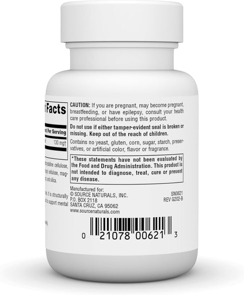 Source Naturals DMAE, Dimethylaminoethanol Bitartrate - Supports Mental Concentration - 50 Tablets...