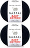 Gazzal Baby Cotton Yarn,60% Cotton 40% Acrylic 2 Ball (Skein) Each 1.76 Oz (50g) / 150 Yrds (165m) Soft, 2 - Fine Baby Yarn (3433 Black)...