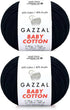 Gazzal Baby Cotton Yarn,60% Cotton 40% Acrylic 2 Ball (Skein) Each 1.76 Oz (50g) / 150 Yrds (165m) Soft, 2 - Fine Baby Yarn (3433 Black)...