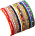 17pcs Bohemian Stackable Multilayer Elastic Bracelets - Handmade Seed Beaded Jewelry for Women & Girls...