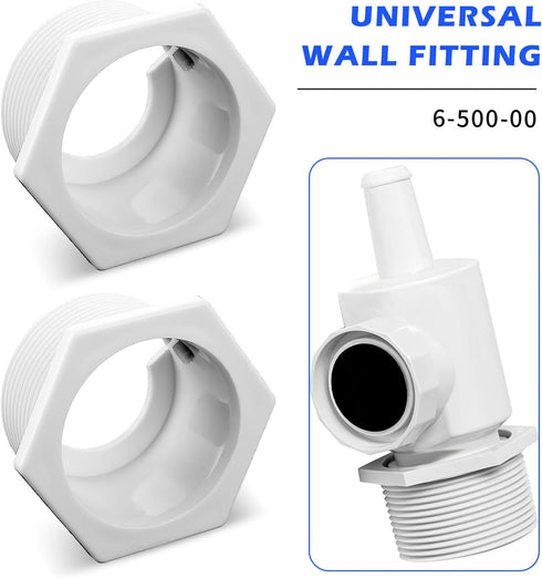 2 Pcs 6-500-00 Pool Cleaner Universal Wall Fitting (UWF) Connector Replacement Part Exact Fit for Zodiac Polaris 180 280 360 380 3900 Sport 480 Pr...