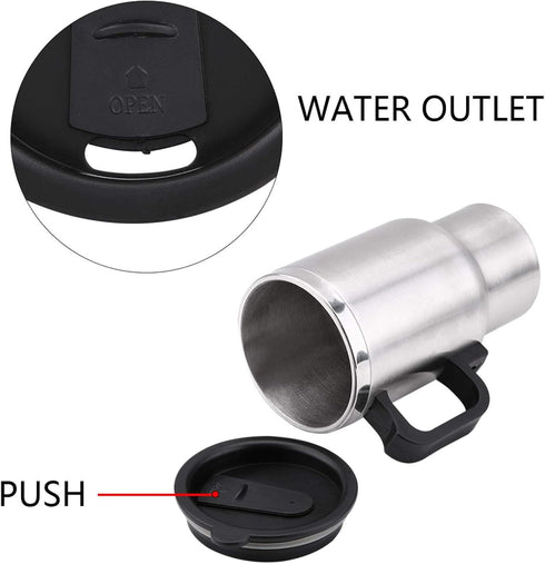 for mini electric kettle Gorgeri 12V Car Kettle, 450ml Electric In-car Stainless Steel Car Kettle Cup Travel Heating Cup Coffee Tea Car Cup Mug...