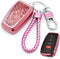 Quicksand Key Fob Cover Case Compatible with Toyota Camry RAV4 C-HR Prius Highlander Avalon Corolla Hatchback (A, Pink)...