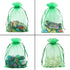 HRX Package 100pcs Organza Drawstring Bags Green, 4 x 6 inch Candy Mesh Gift Bags Jewelry Pouches Small Christmas Sachet...