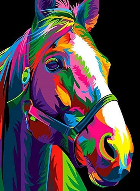 QDCFY ARAZADR Printed Stamped Cross Stitch Kits Embroidery kit for Beginners Adults Full Range of Embroidery Horse Face Patterns Starter Kits DIY ...