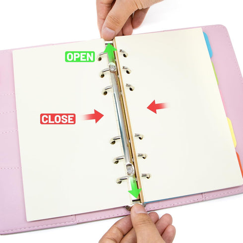 6 Ring Binder Journal with 4 Different Paper Styles, 2 Sets of Labels and 5 Paper Dividers, 5 PP Zipper Bags, 1 ruler, Aesthetic & Fashionable Sta...