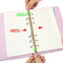 6 Ring Binder Journal with 4 Different Paper Styles, 2 Sets of Labels and 5 Paper Dividers, 5 PP Zipper Bags, 1 ruler, Aesthetic & Fashionable Sta...