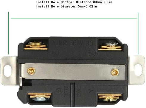 Generic 30 Amp Generator Receptacle Industrial Outlet NEMA L14-30R Receptacle Industrial Grade Grounding 125/250V Flush Mounting Locking for Gener...