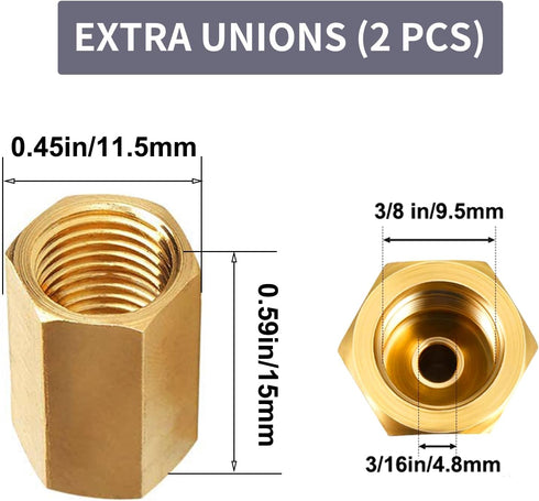 MuHize 6 Inches Brake Line Kit - Premium 3/16 Copper-coated Brake Line Tube with fittings, Each End Double Flared Brake Line Tubing with 6 Fitting...