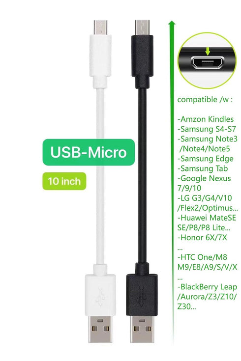 10-Pack Multi Short USB Cables & TypeC-C Cables for Charging Stations Compatible/w iPhone15, iPhone5-14/ iPads/iPad Mini/iPad Pros/Samsung Moblies...