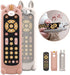 Nueplay Baby TV Remote Control Toy with Silicone Teether Cover, Toddler Realistic Controller, Early Number Learning in 3 Languages (English, Spani...