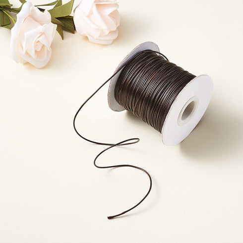 Cheriswelry 85 Yards 1mm Korean Waxed Polyester Cord Coconut Brown Beading String Threads Knotting Braiding Round Cord Ropes Crafting Cord Wire fo...