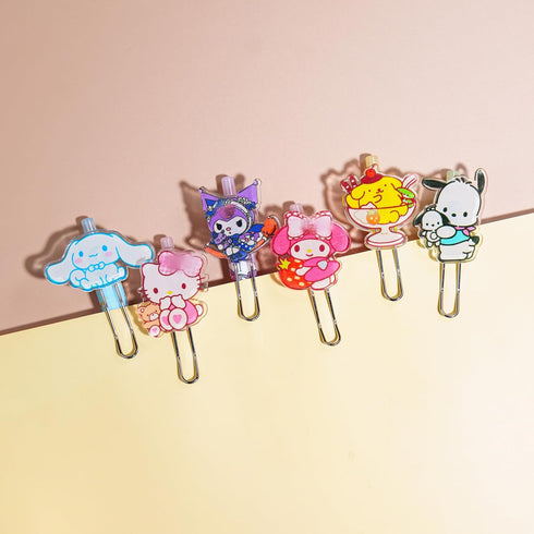 6 Pcs Cartoon Mechanical Pencils Melody Anime Black Pencil 0.5/0.7mm Kitty Kawaii Office School Supplies Cute Cat Stationery with 1 Lead Refill Se...