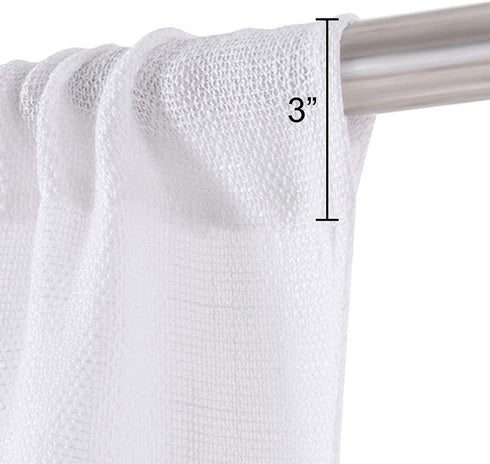 Valea Home Burlap Tier Curtains for Kitchen, Rustic Rod Pocket, Short Window, 24 inch Linen Cafe Curtains, White, Set of 2...