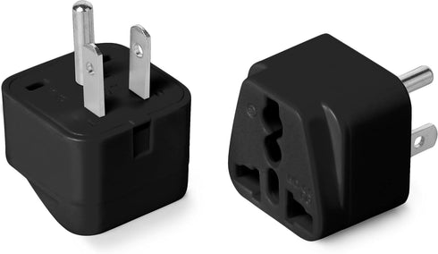 Bates- Universal Adapter, 2 Pack, Black Travel Adapter, UK to US Plug Adapter, Universal Plug Adapter Plug, Universal Travel Adapter, European to ...