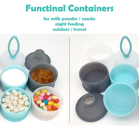 Baby Formula Dispenser Container, Portable Milk Powder Dispenser, Baby Feeding Travel Storage Container, Non-Spill Stackable Baby Snack Storage Co...