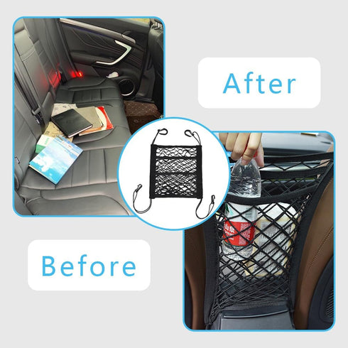 Car Organizer, Car Backseat Organizer, 3-Layer Car Mesh Organizer, Four-Side Elasticity Car Purse Net, Barrier of Backseat Pet Kids, Car Interior ...