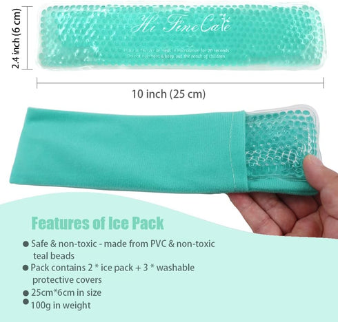Perineal Cooling Pad, Postpartum Cold Packs Gel Bead Ice Pack Cold Therapy for Women After Pregnancy and Delivery, 2 Ice Pack and 3 Cover (Teal)...