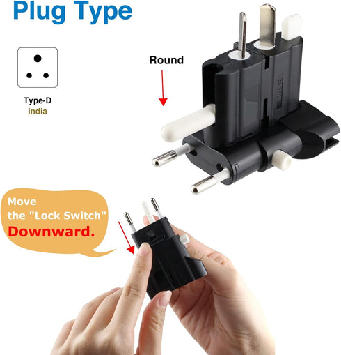 ROAD WARRIOR Universal Travel Plug Adapter Europe/UK/Australia/USA/India/China Compact Does Not Convert Voltage RW101BK Black...