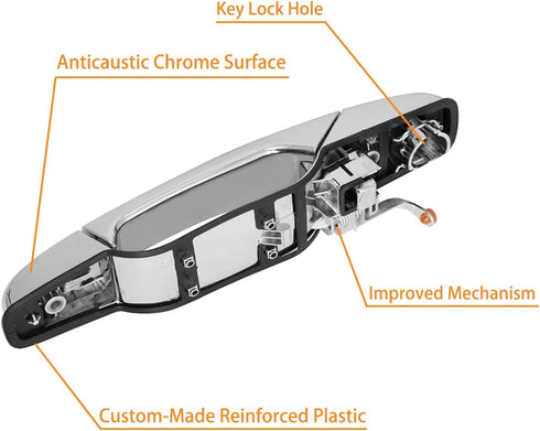 Exterior Chrome Door Handle Front Left Driver Side | Replacement for 2007-2013 Chevy Silverado Suburban Tahoe Avalanche GMC Sierra Yukon Cadillac ...