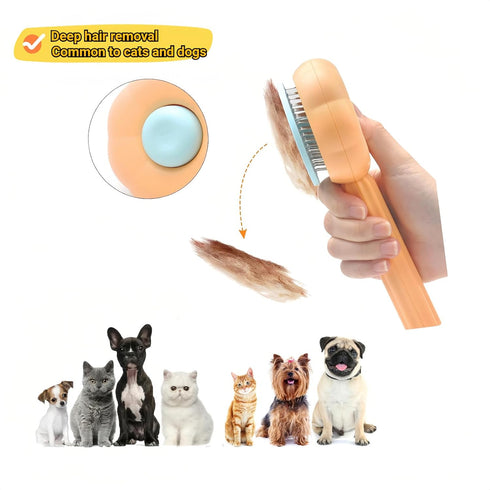 self cleaning cat brushcat combPet comb Cat comb pet brush Pet Self-cleaning needle comb pet hair remover pet comb (orange)...