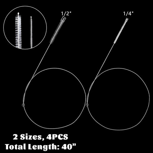 4 Pcs Straw Cleaner Brush Extra Long, 1m/39in Wire Tube Brushes with Soft Nylon Bristles Head, Wire Brush Pipe Cleaning Brush for Cleaning Feeding...
