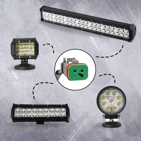2 Leads Deutsch Dual Outputs DT DTM Female Connector Socket Adapters Splitters Compatible for LED Work Chandelier Light Retrofit Connectors Wiring...