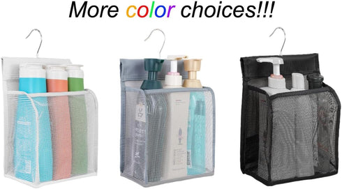 ALYER Hanging Mesh Shower Caddy Organizer Bathroom Storage Bag with Hooks for College Dorm, Gym, Swimming,RV and Travel,Black...